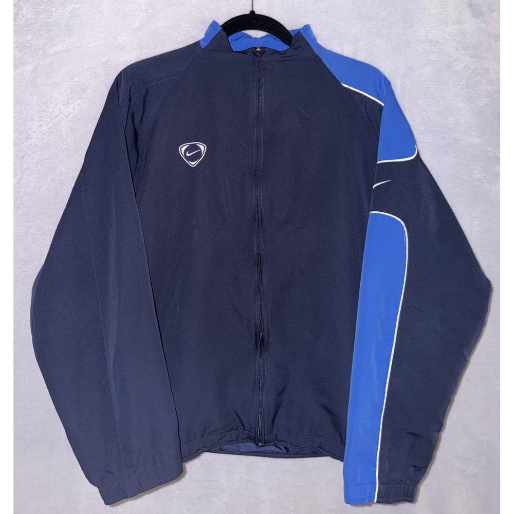 Y2K Nike Windbreaker Jacket Men's S Navy Blue Full Zip Lightweight‎ Mesh Lined